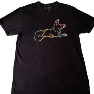 Akoo Black Tee with Multicolor Graphic